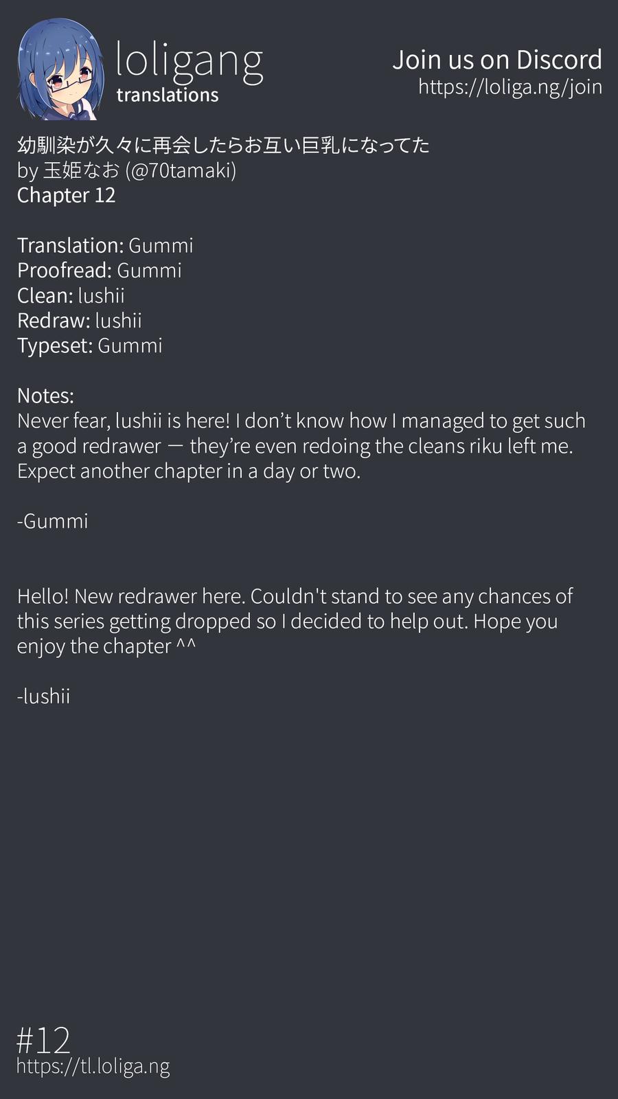 Osananajimi ga Hisabisa ni Saikai Shitara Otagai Kyonyuu ni Natteta Chap 12 - Next Chap 13