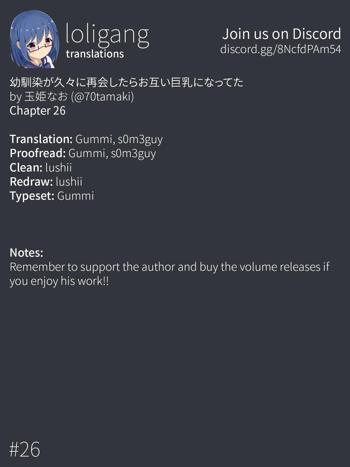 Osananajimi ga Hisabisa ni Saikai Shitara Otagai Kyonyuu ni Natteta Chap 26 - Next Chap 27