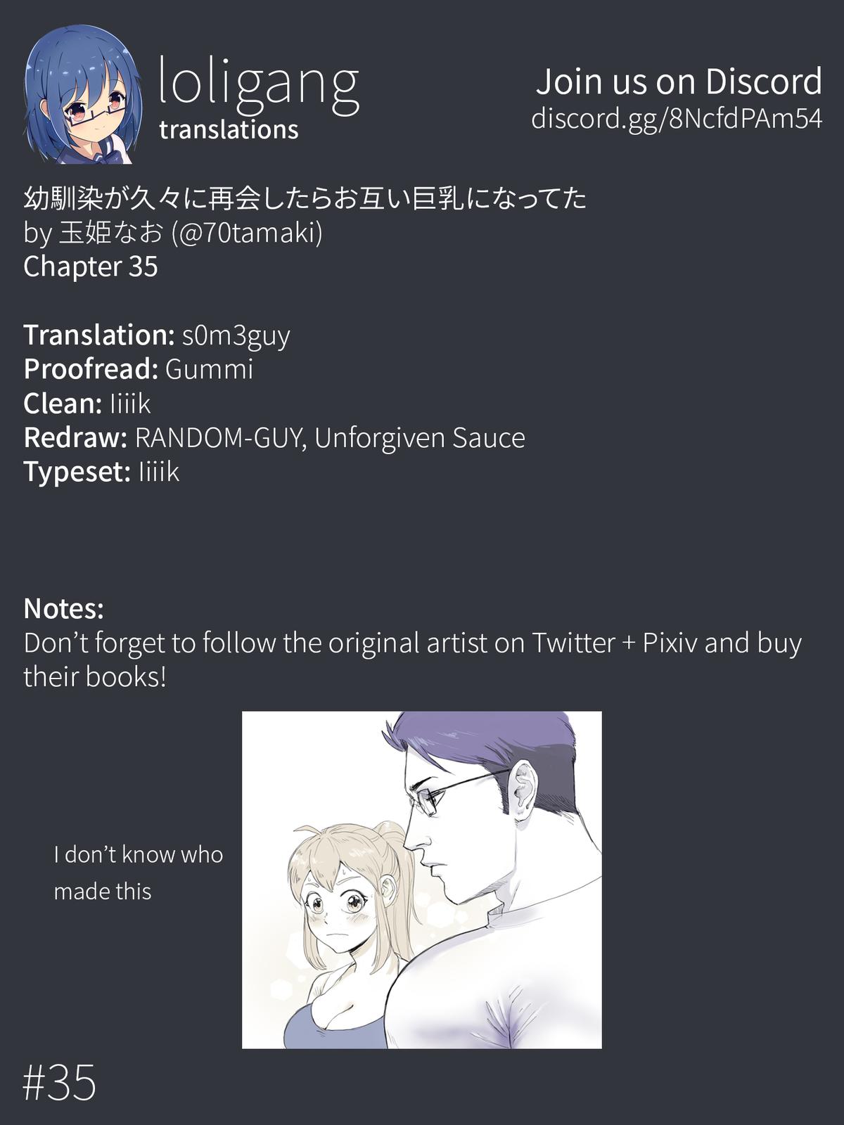 Osananajimi ga Hisabisa ni Saikai Shitara Otagai Kyonyuu ni Natteta Chap 35 - Next Chap 36