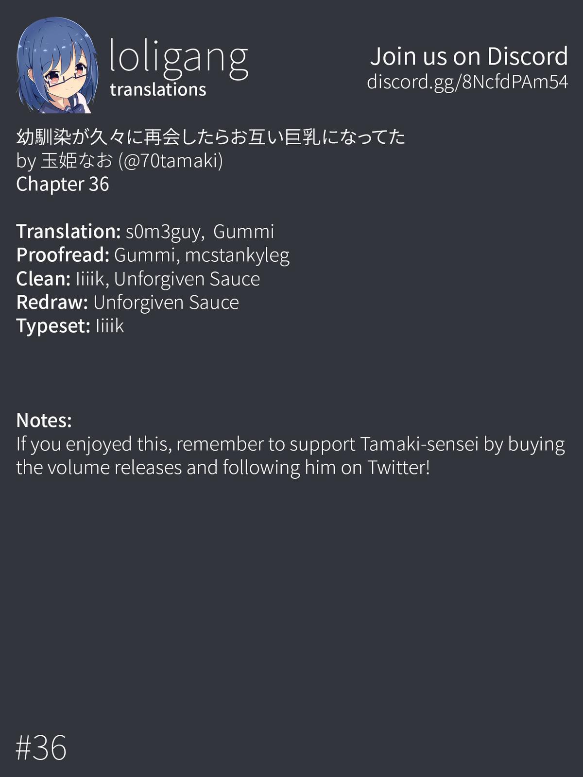 Osananajimi ga Hisabisa ni Saikai Shitara Otagai Kyonyuu ni Natteta Chap 36 - Next Chap 37