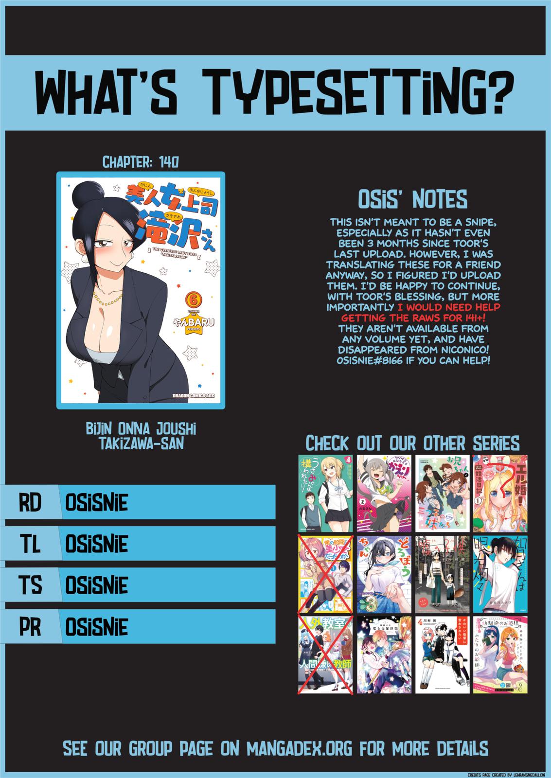 Bijin Onna Joushi Takizawa-san Chap 140 - Next Chap 141