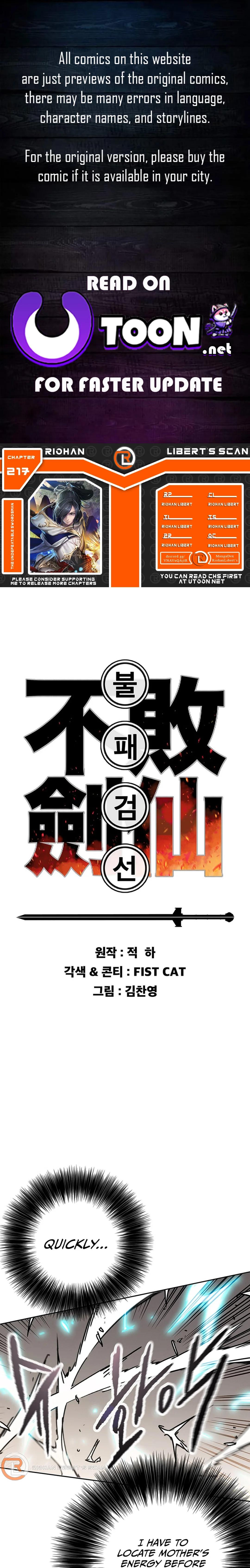 The Undefeatable Swordsman Chap 217 - Next Chap 218
