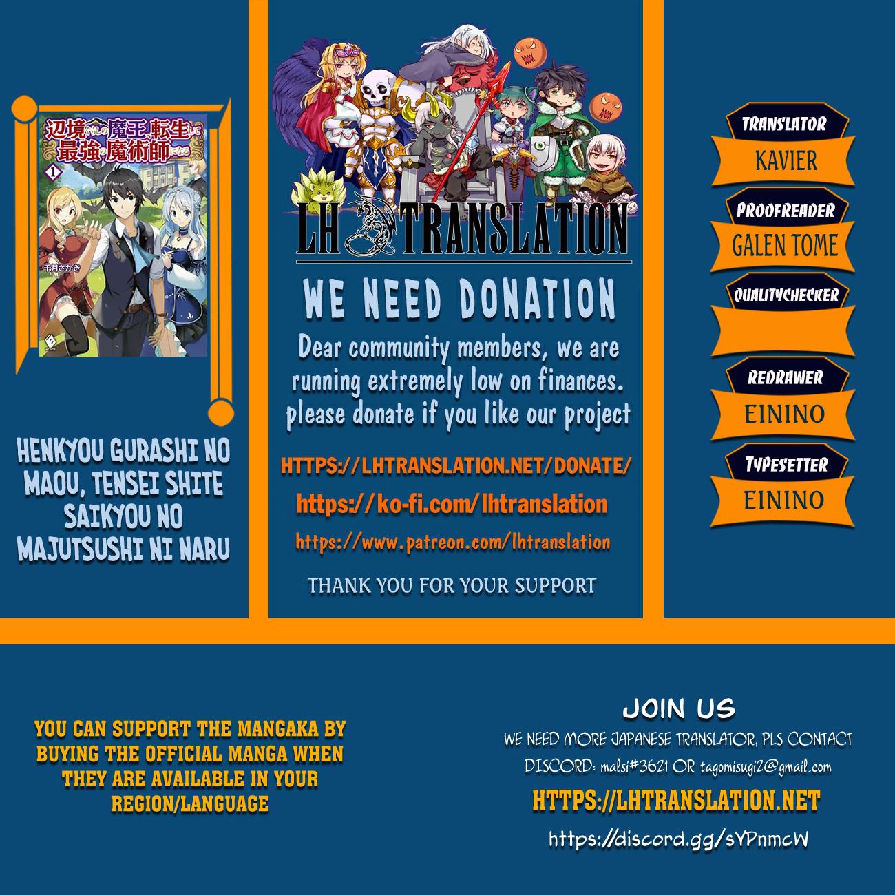 Henkyougurashi no Maou, Tensei shite Saikyou no Majutsushi ni Naru Chap 39 - Next Chap 40