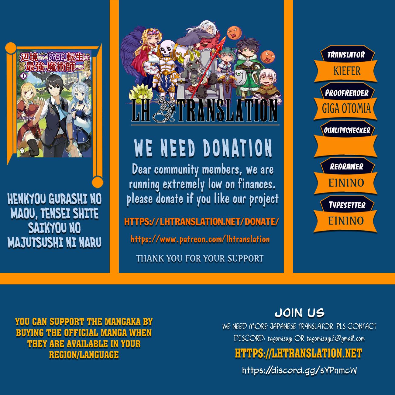 Henkyougurashi no Maou, Tensei shite Saikyou no Majutsushi ni Naru Chap 54 - Next Chap 55