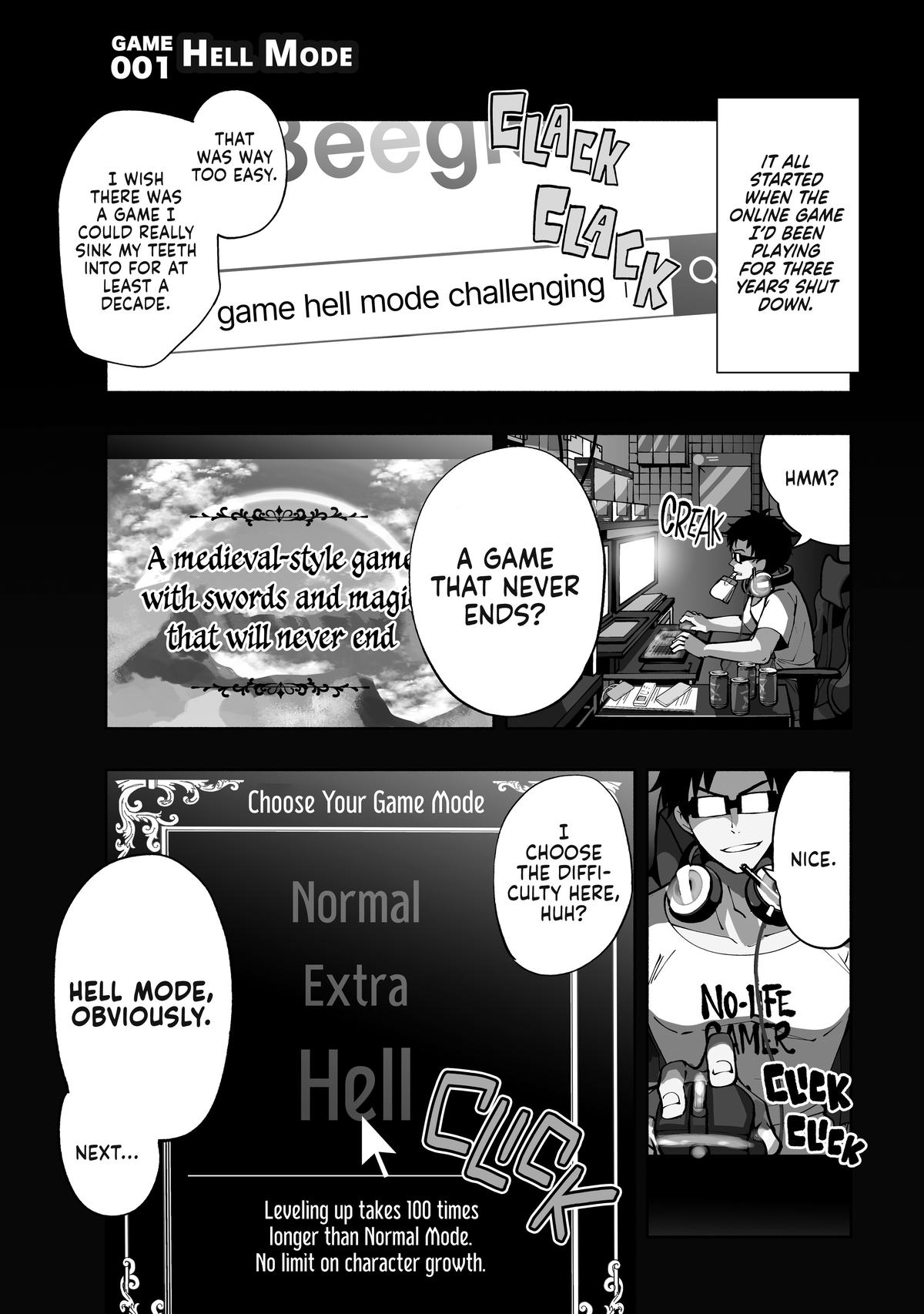 Hell Mode: Yarikomi Suki no Gamer wa Hai-settei no Isekai de Musou suru - Hajimari no Shoukanshi Chap 1 - Next Chap 2