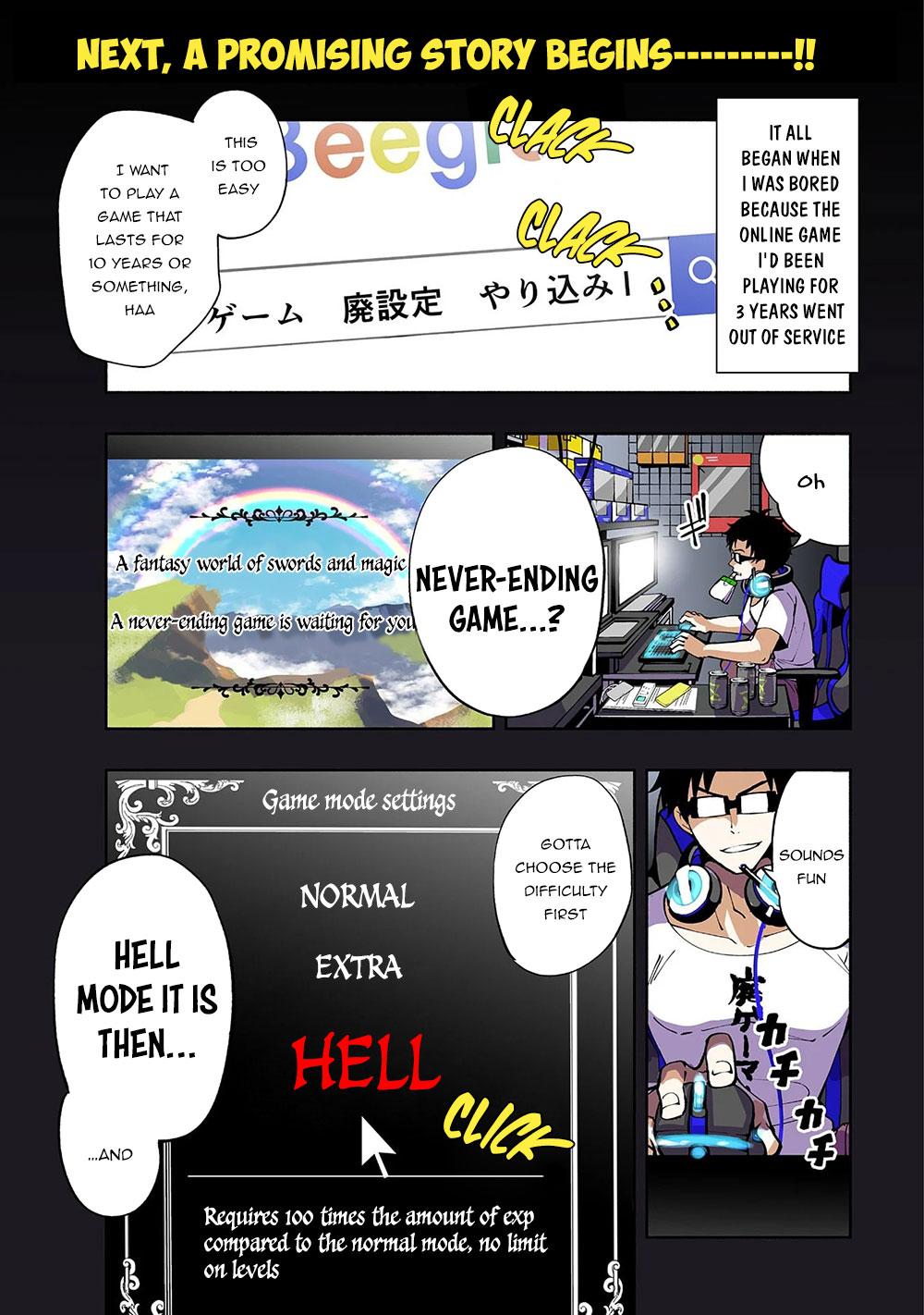 Hell Mode: Yarikomi Suki no Gamer wa Hai-settei no Isekai de Musou suru - Hajimari no Shoukanshi Chap 1 - Next Chap 2