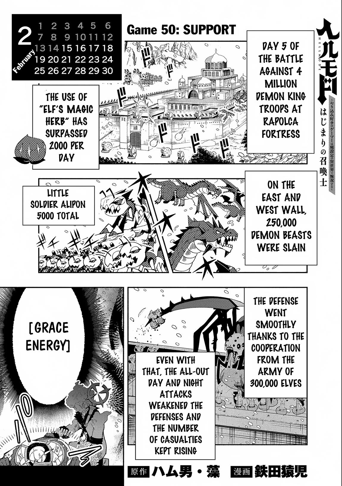 Hell Mode: Yarikomi Suki no Gamer wa Hai-settei no Isekai de Musou suru - Hajimari no Shoukanshi Chap 50 - Next Chap 51
