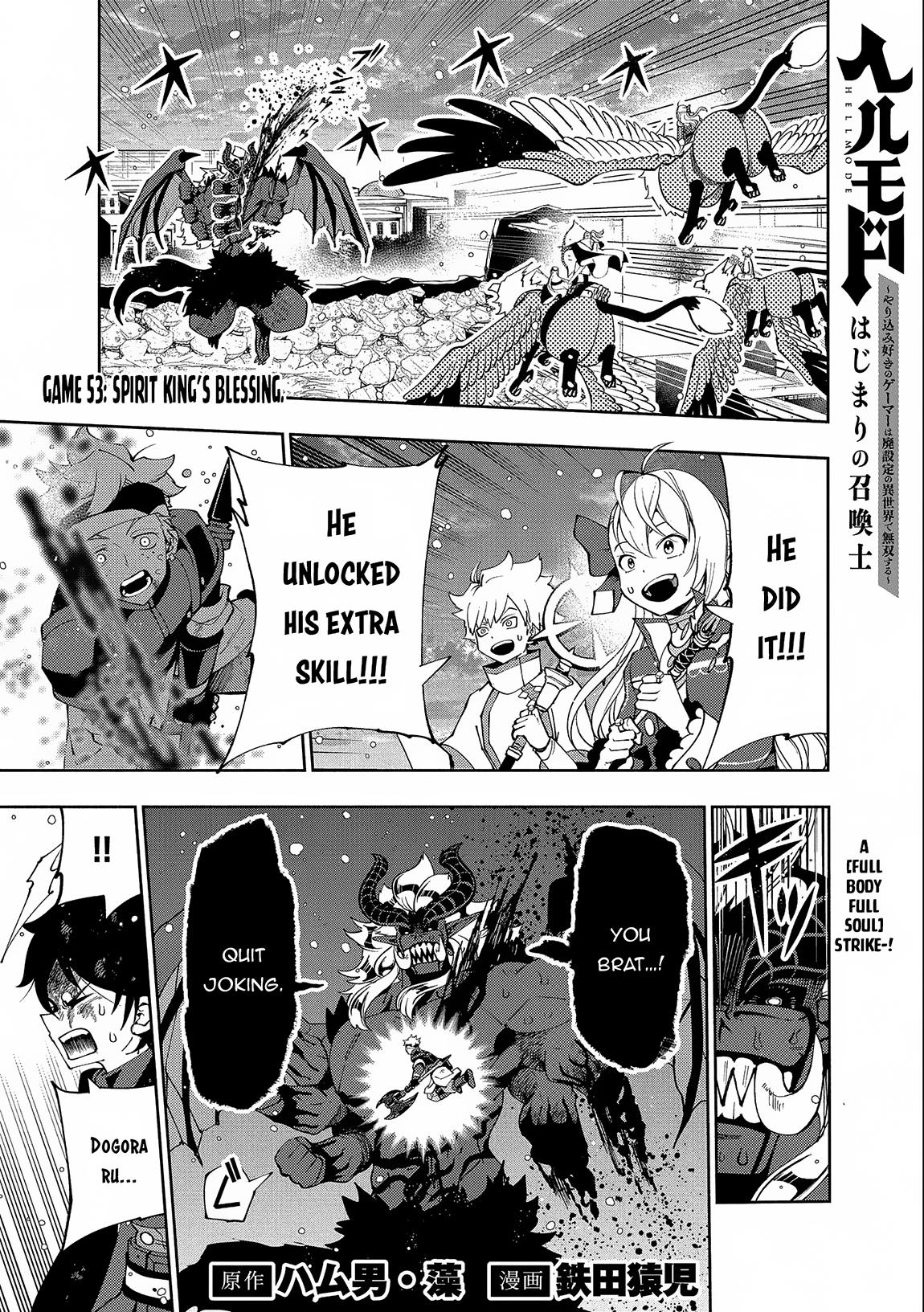Hell Mode: Yarikomi Suki no Gamer wa Hai-settei no Isekai de Musou suru - Hajimari no Shoukanshi Chap 53 - Next Chap 54