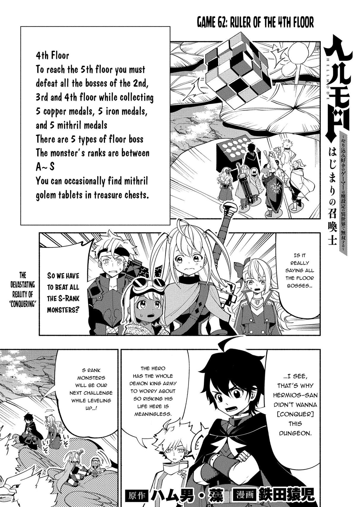 Hell Mode: Yarikomi Suki no Gamer wa Hai-settei no Isekai de Musou suru - Hajimari no Shoukanshi Chap 62 - Next Chap 63