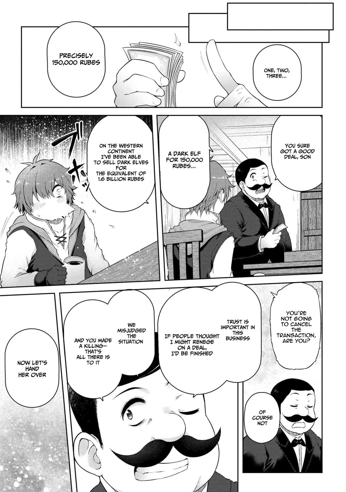 Ie ga Moete Jinsei Doudemo Yoku Natta kara Nokotta Nakenashi no Kane de Dark Elf no Dorei wo Katta. Chap 1 - Next Chap 2