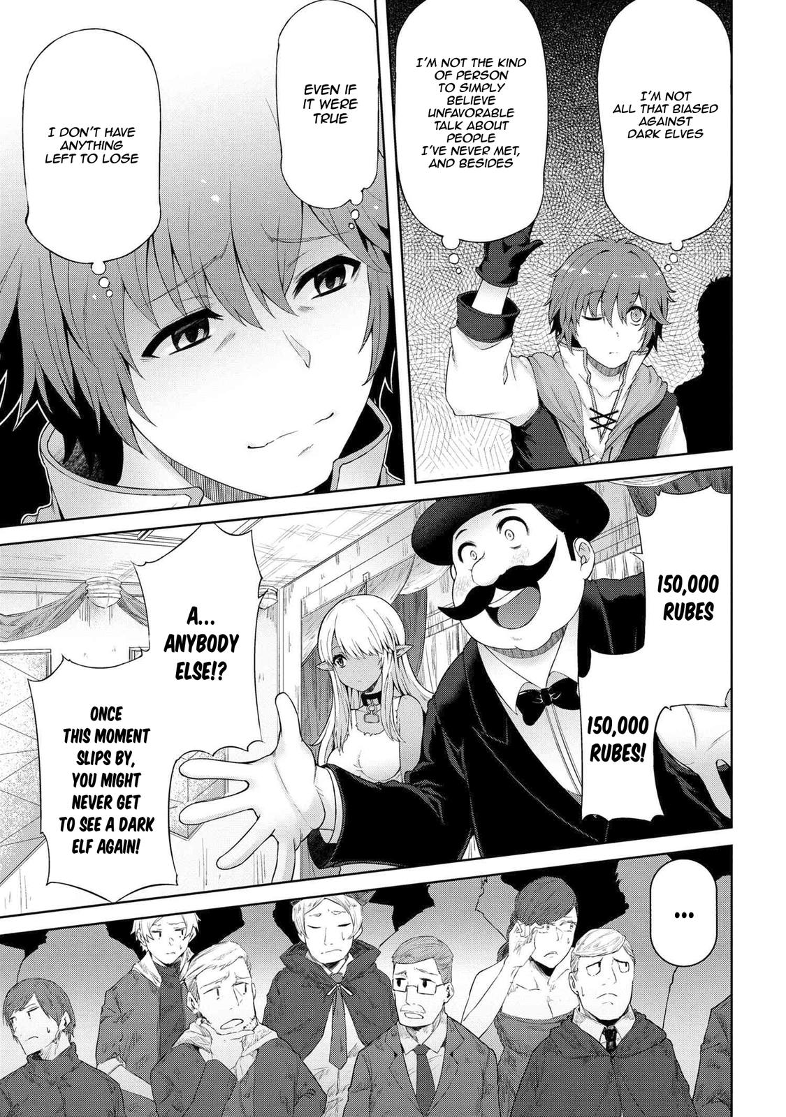 Ie ga Moete Jinsei Doudemo Yoku Natta kara Nokotta Nakenashi no Kane de Dark Elf no Dorei wo Katta. Chap 1 - Next Chap 2