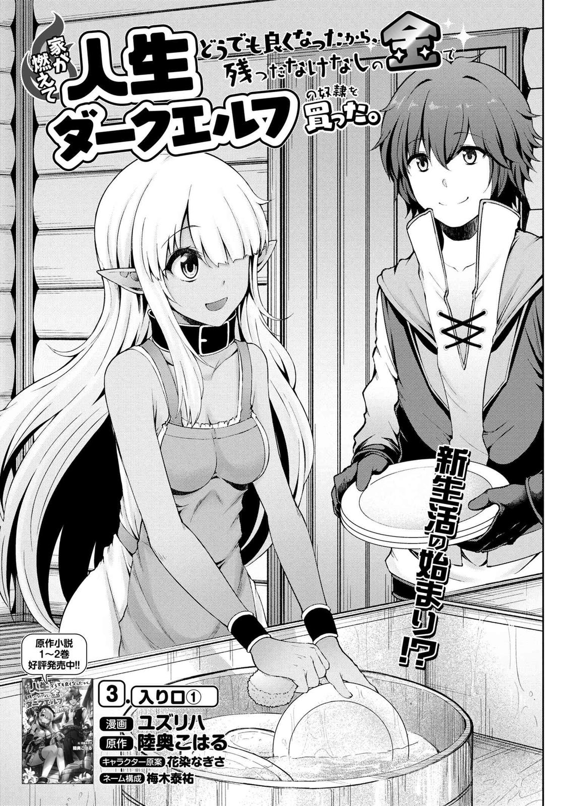 Ie ga Moete Jinsei Doudemo Yoku Natta kara Nokotta Nakenashi no Kane de Dark Elf no Dorei wo Katta. Chap 3.1 - Next Chap 4.1