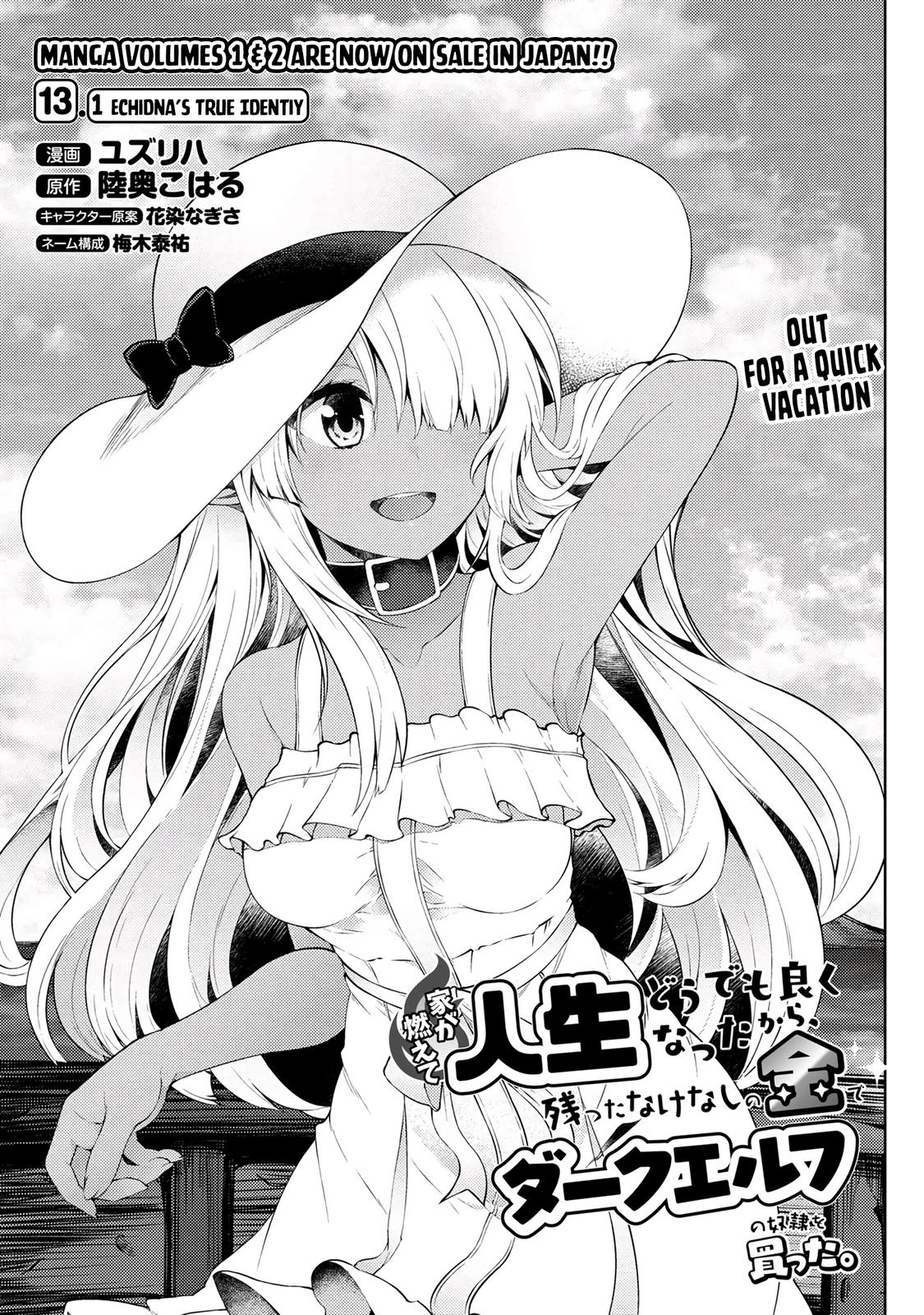 Ie ga Moete Jinsei Doudemo Yoku Natta kara Nokotta Nakenashi no Kane de Dark Elf no Dorei wo Katta. Chap 13.1 - Next Chap 14.1