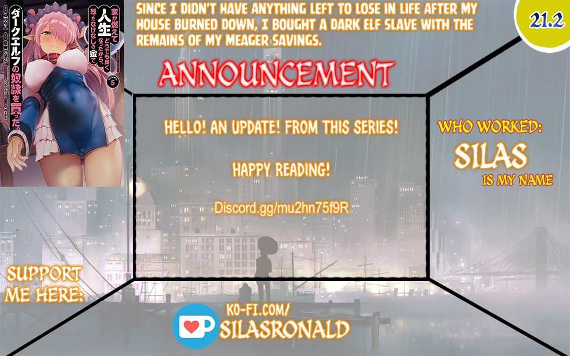Ie ga Moete Jinsei Doudemo Yoku Natta kara Nokotta Nakenashi no Kane de Dark Elf no Dorei wo Katta. Chap 21.2 - Next Chap 22.2