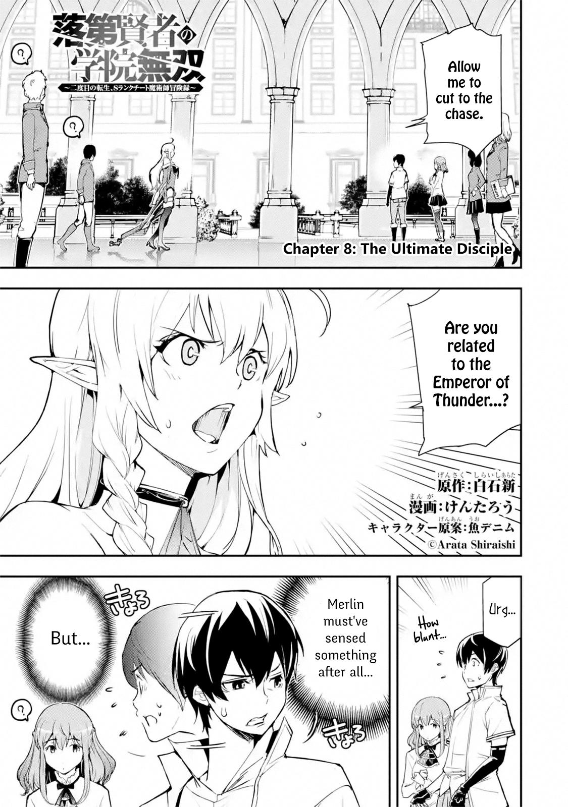 Rakudai Kenja no Gakuin Musou: Nidome no Tensei, S-Rank Cheat Majutsushi Boukenroku Chap 8.1 - Next Chap 9.1