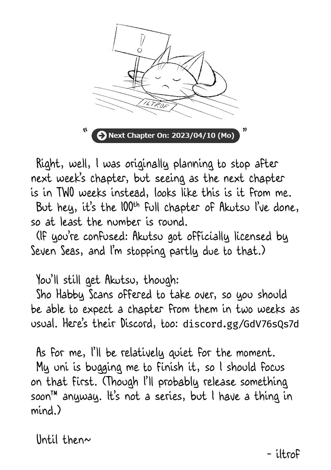 Kaette kudasai! Akutsu-san Chap 137 - Next Chap 138