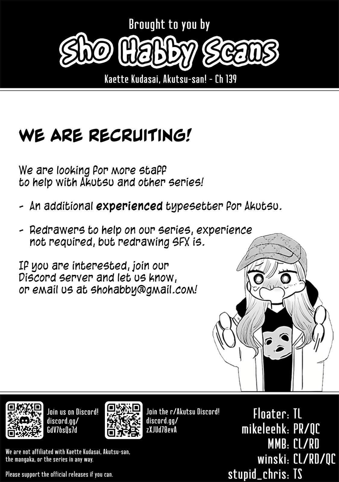 Kaette kudasai! Akutsu-san Chap 139 - Next Chap 140