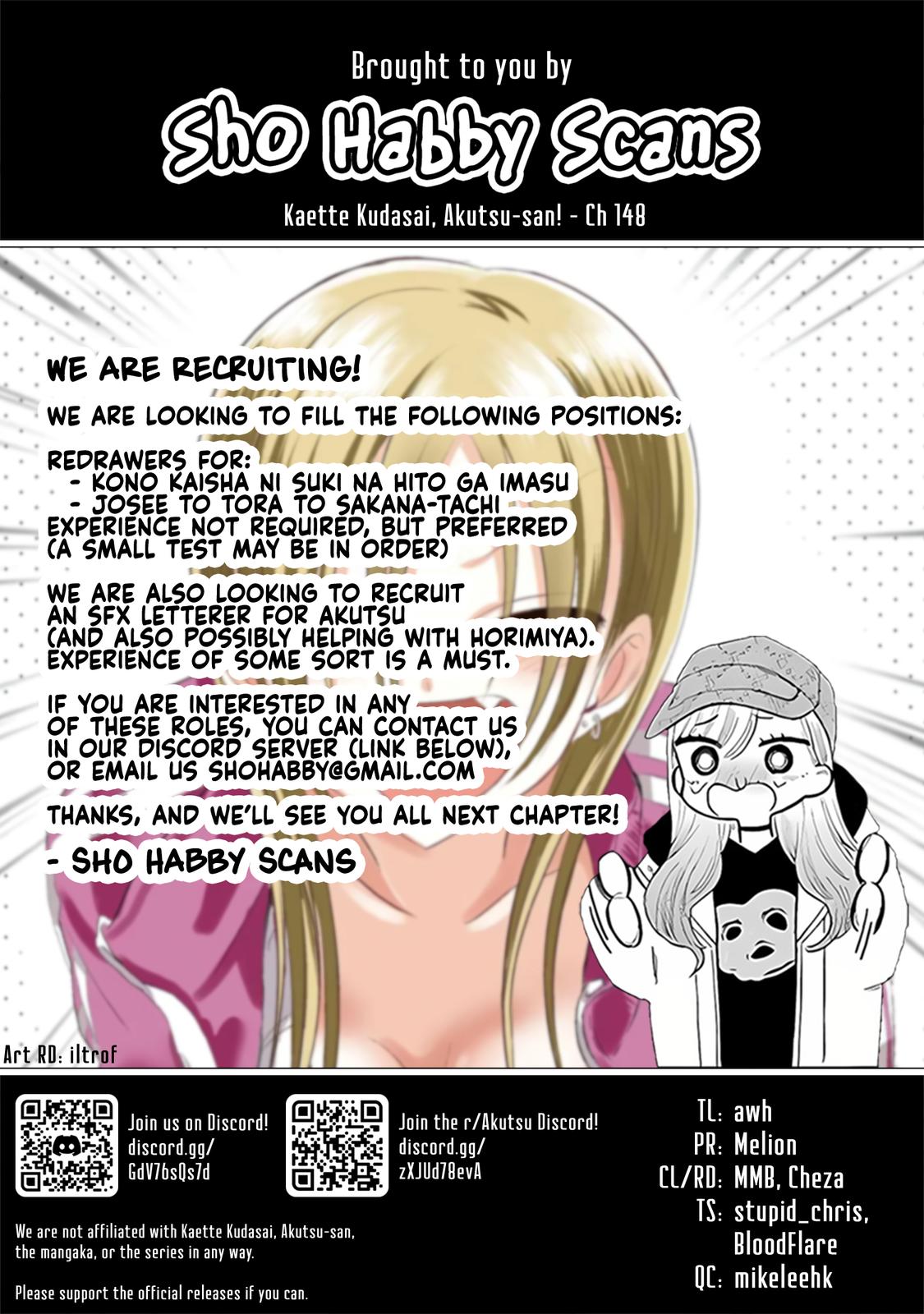 Kaette kudasai! Akutsu-san Chap 148 - Next Chap 149