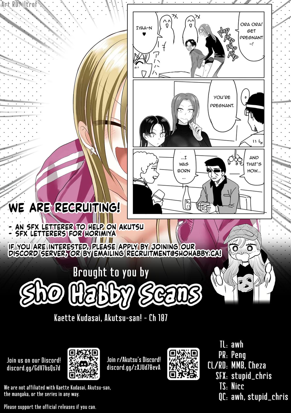 Kaette kudasai! Akutsu-san Chap 187 - Next Chap 188
