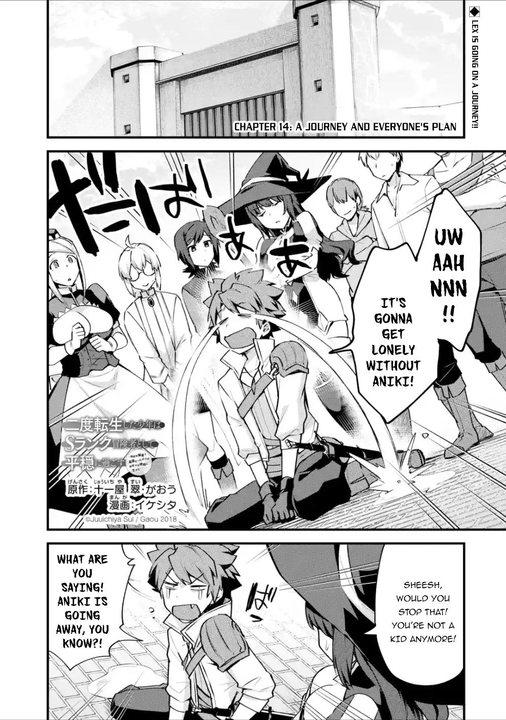 Nido Tensei shita Shounen wa S-Rank Boukensha Toshite Heion ni Sugosu Chap 14 - Next Chap 15