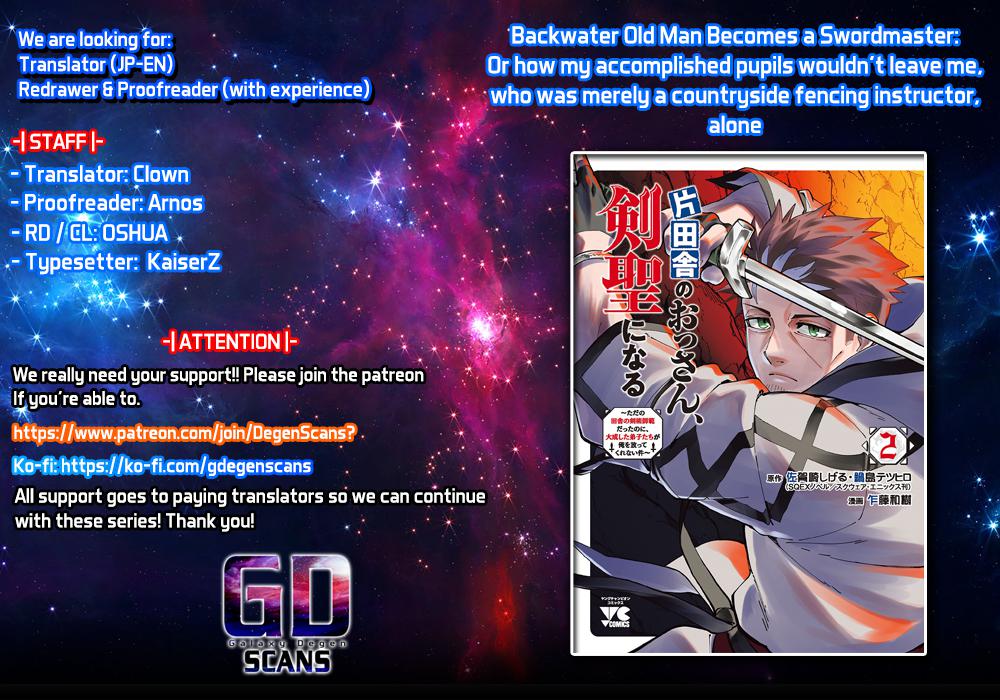 Katainaka no Ossan, Kensei ni Naru: Tada no Inaka no Kenjutsu Shihan Datta noni, Taisei shita Deshi-tachi ga Ore wo Hottekurenai Ken Chap 8 - Next Chap 9