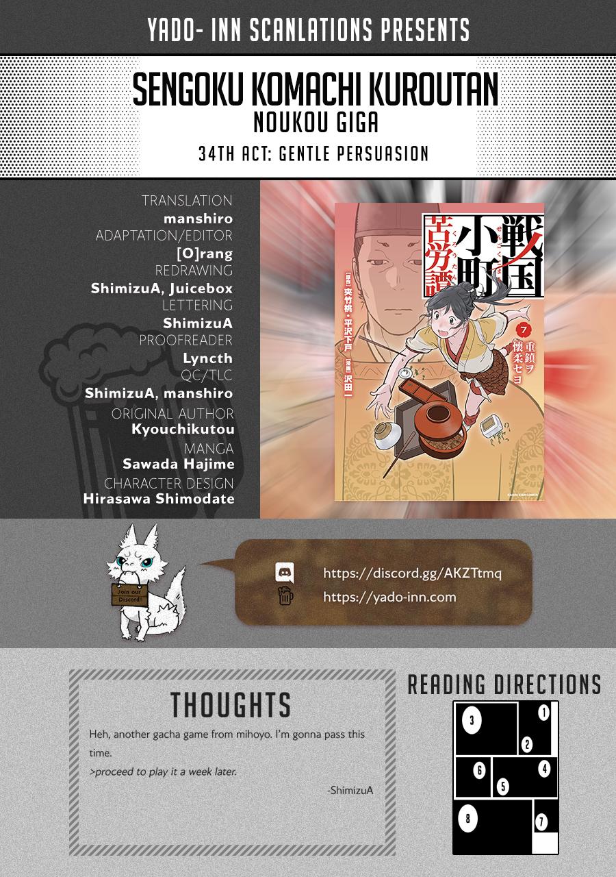 Sengoku Komachi Kuroutan: Noukou Giga Chap 34 - Next Chap 35