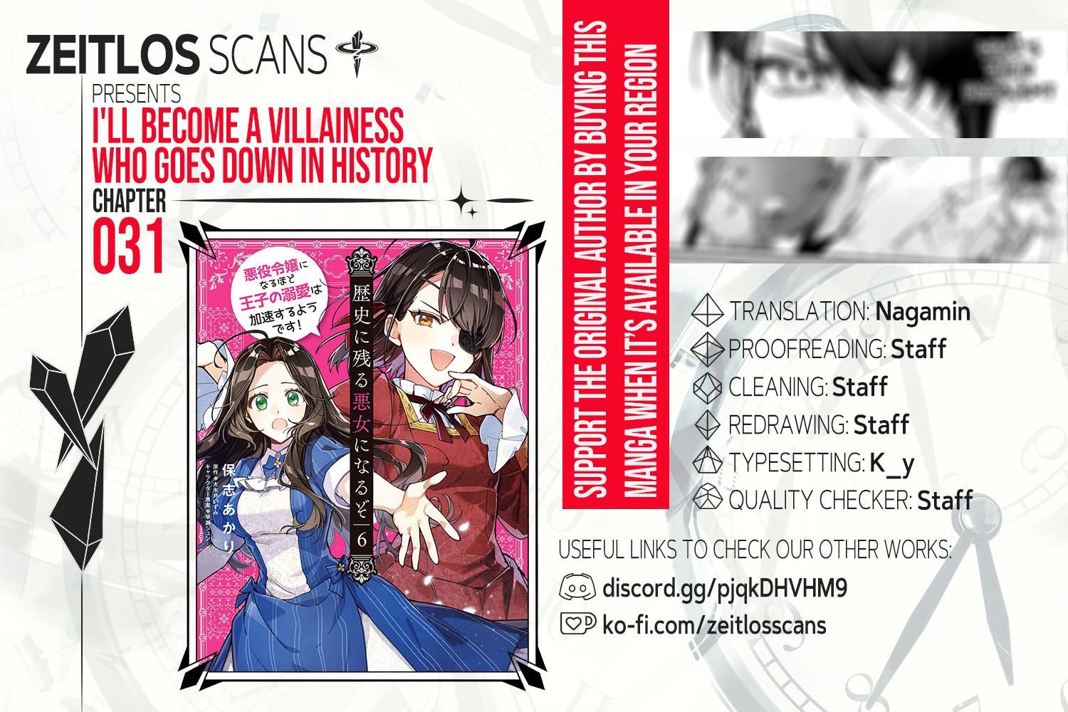 Rekishi ni Nokoru Akujo ni Naru zo - Akuyaku Reijou ni Naru Hodo Ouji no Dekiai wa Kasoku Suru you desu! Chap 31 - Next Chap 32