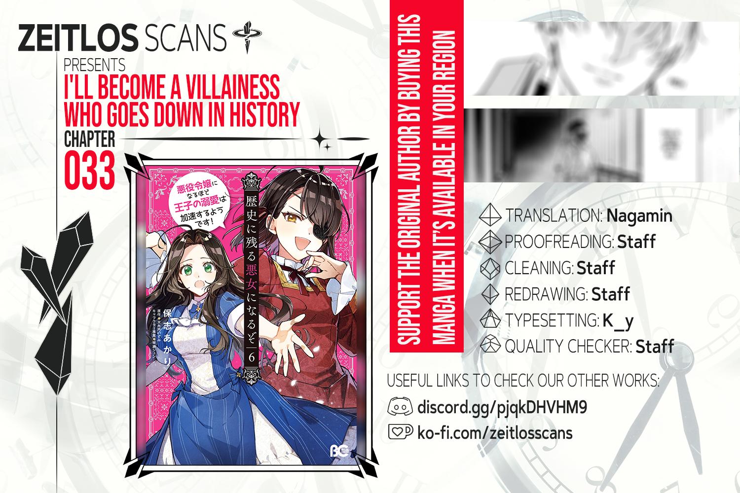 Rekishi ni Nokoru Akujo ni Naru zo - Akuyaku Reijou ni Naru Hodo Ouji no Dekiai wa Kasoku Suru you desu! Chap 33 - Next Chap 34