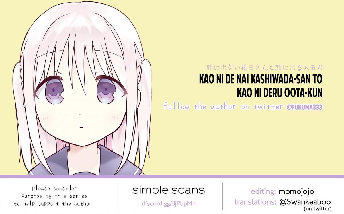 Kao ni Denai Kashiwada-san to Kao ni Deru Oota-kun Chap 15 - Next Chap 16