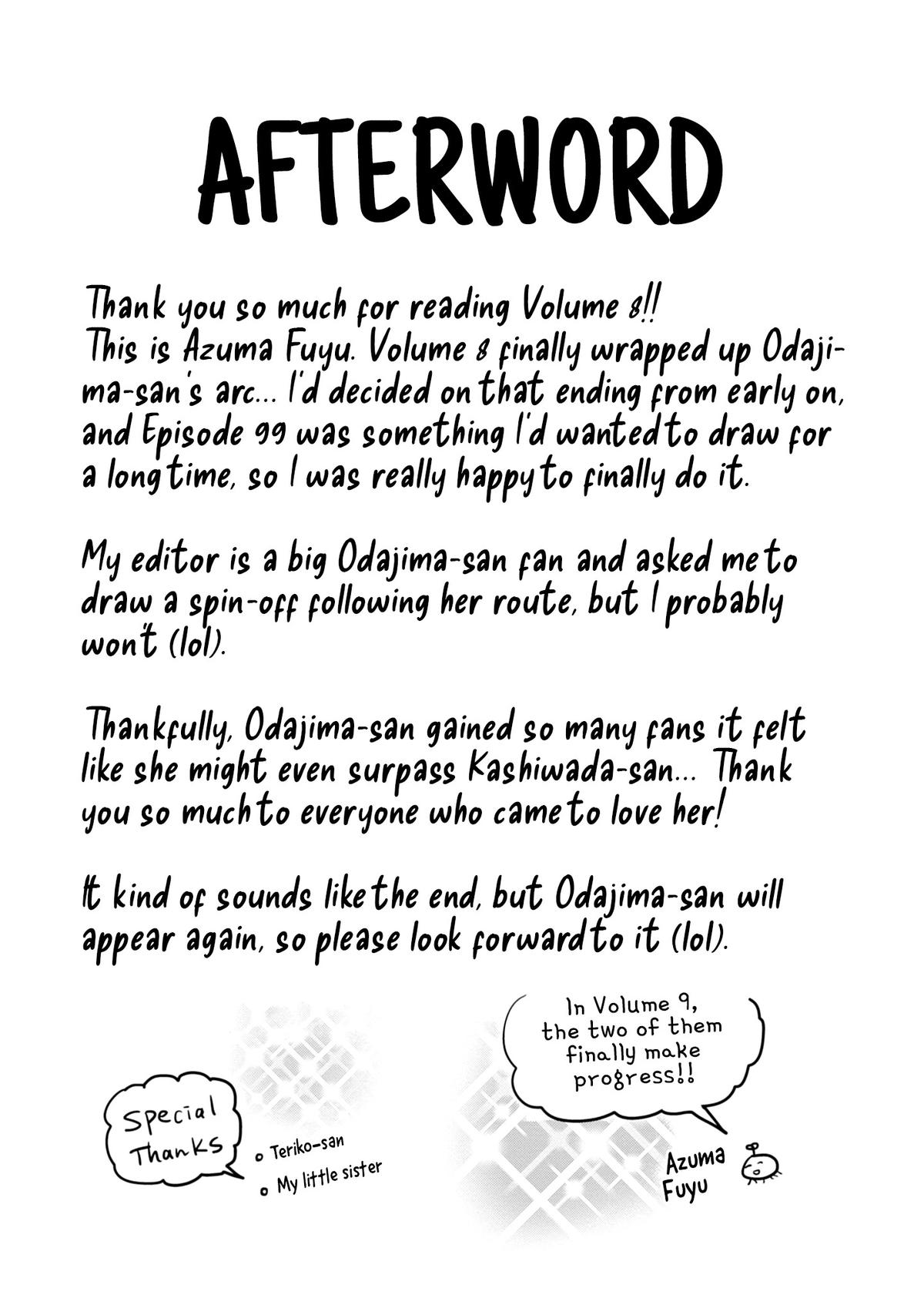 Kao ni Denai Kashiwada-san to Kao ni Deru Oota-kun Chap 99.5 - Next Chap 100.5