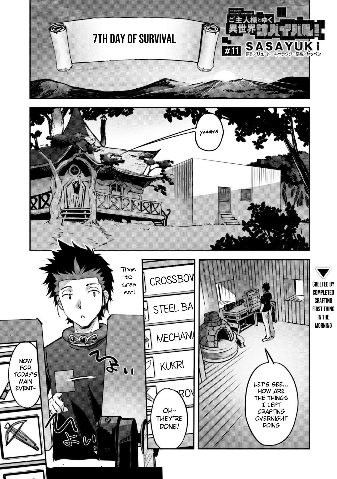 Goshujinsama to Yuku Isekai Survival! The Comic Chap 11 - Next Chap 12
