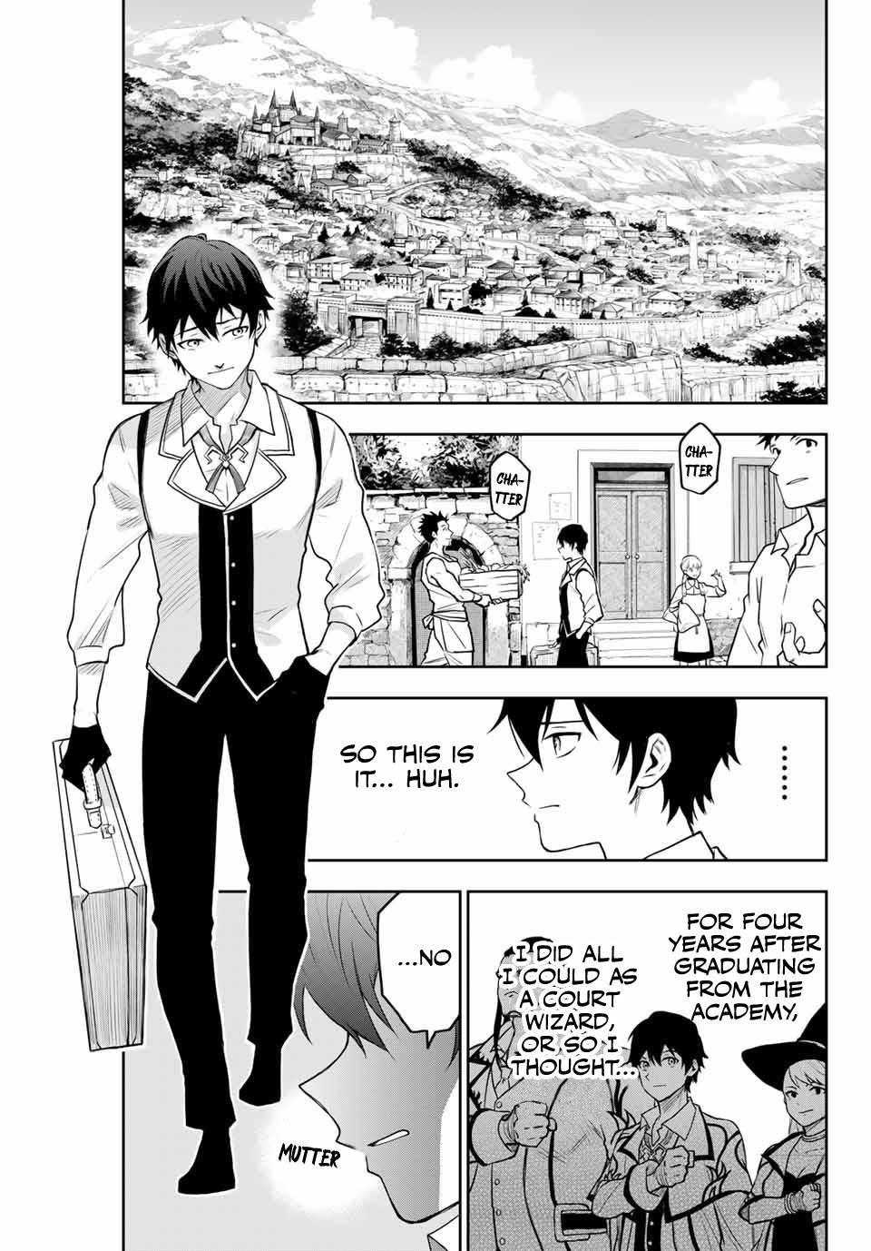 Mikata ga Yowasugite Hojo Mahou ni Tesshiteita Kyuutei Mahoushi, Tsuihou sarete Saikyou wo Mezashimasu Chap 1 - Next Chap 2