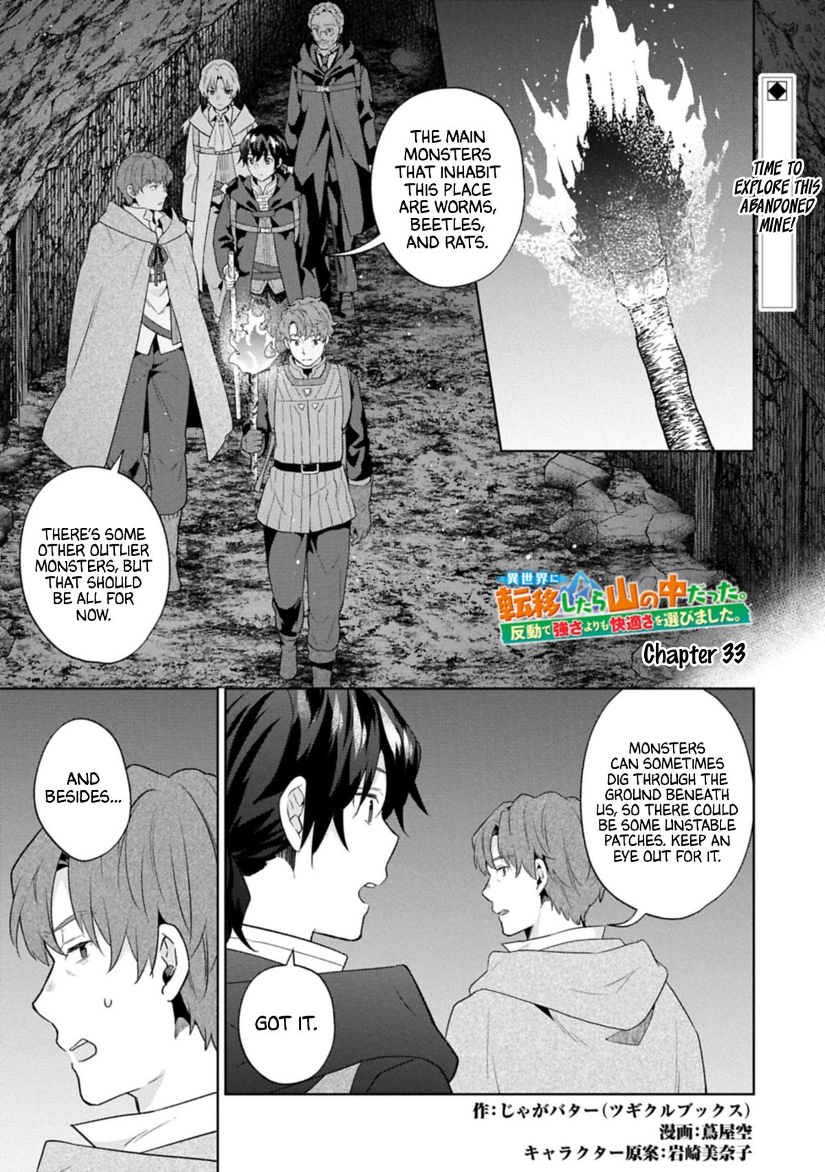 Isekai ni Teni shitara Yama no Naka datta. Handou de Tsuyosa yori mo Kaitekisa wo Erabimashita. Chap 33 - Next Chap 34