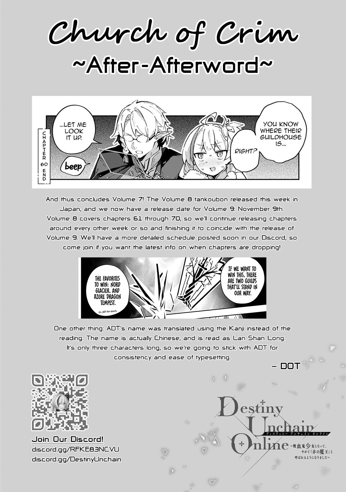 Destiny Unchain Online: Kyuuketsuki Shoujo to Natte, Yagate Chap 60 - Next Chap 61