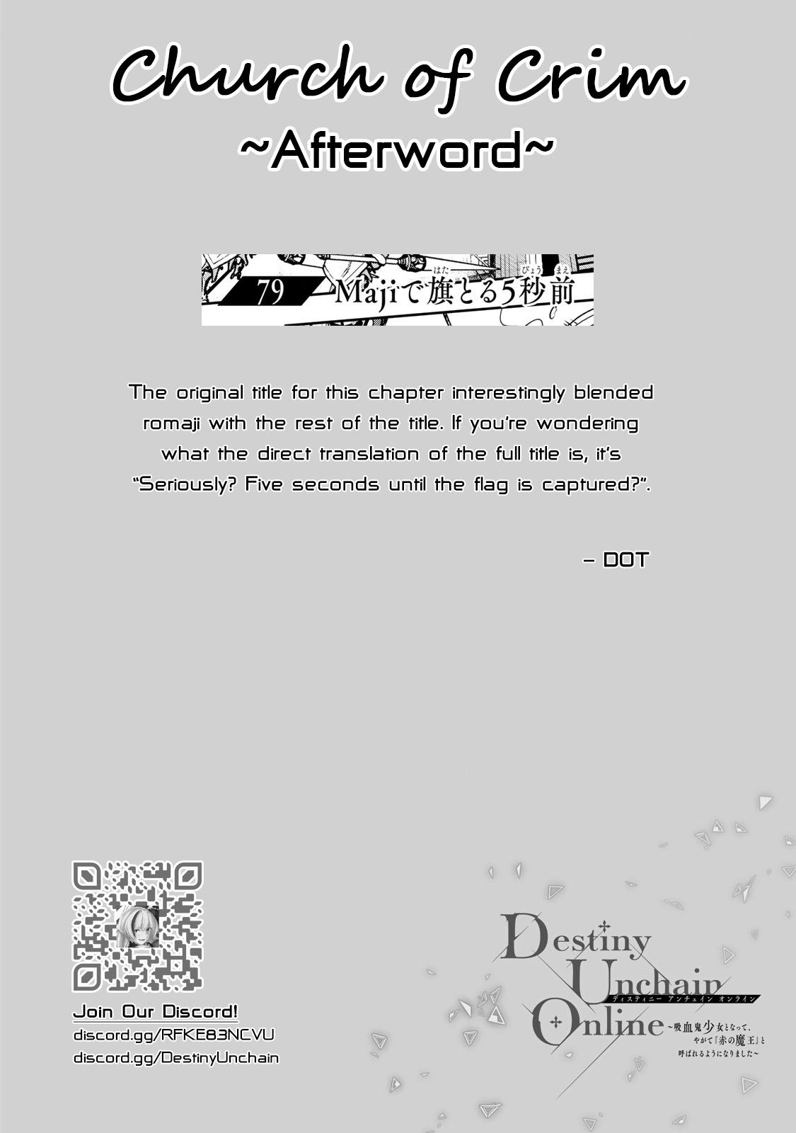 Destiny Unchain Online: Kyuuketsuki Shoujo to Natte, Yagate Chap 79 - Next Chap 80