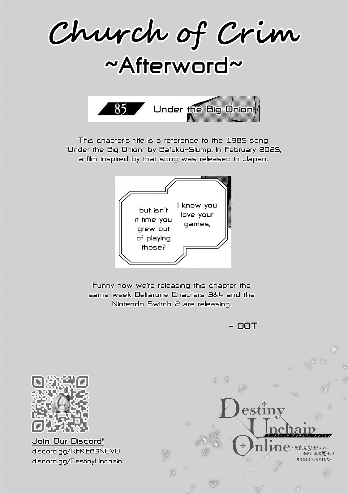 Destiny Unchain Online: Kyuuketsuki Shoujo to Natte, Yagate Chap 85 - Next Chap 86