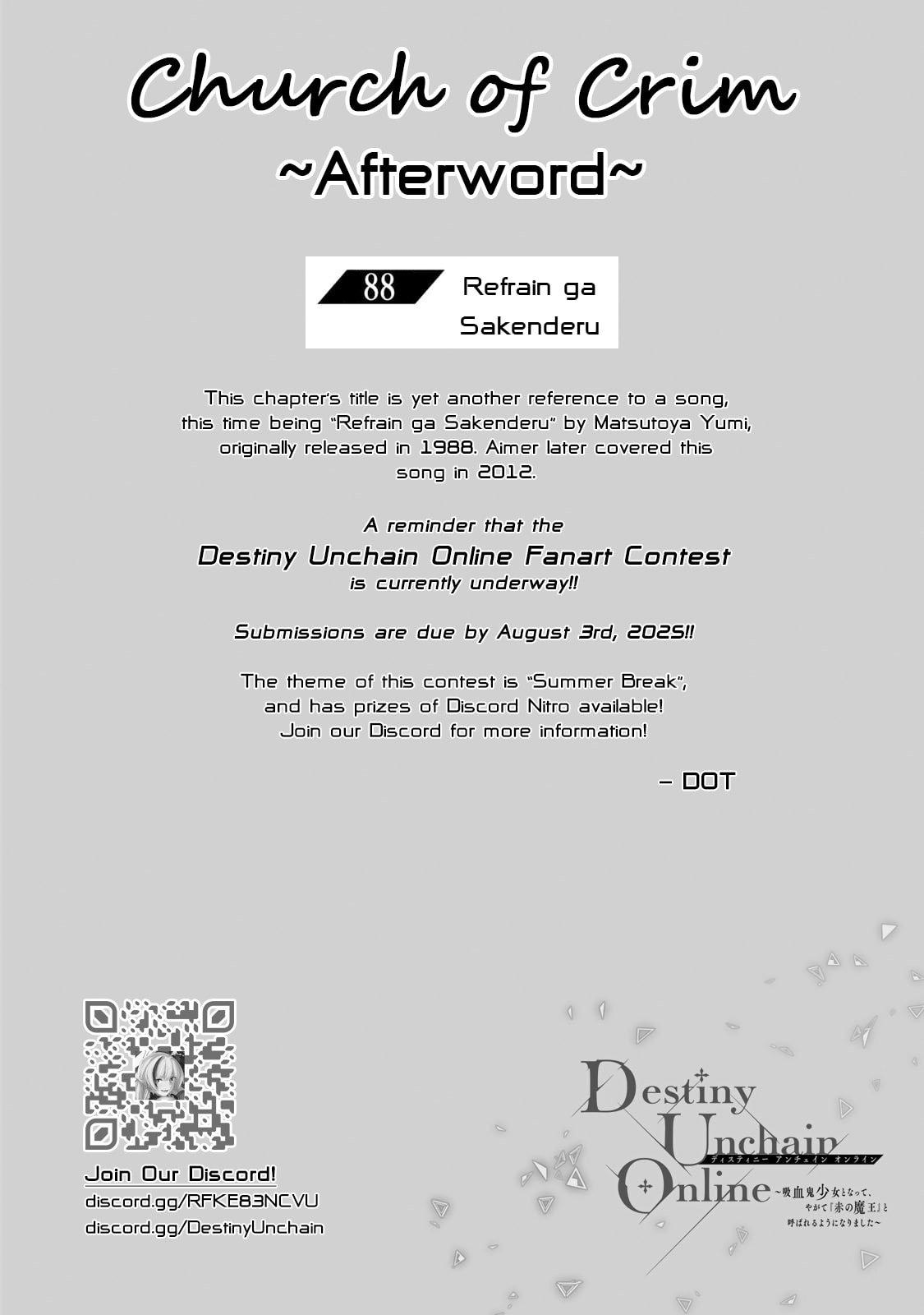 Destiny Unchain Online: Kyuuketsuki Shoujo to Natte, Yagate Chap 88 - Next Chap 89