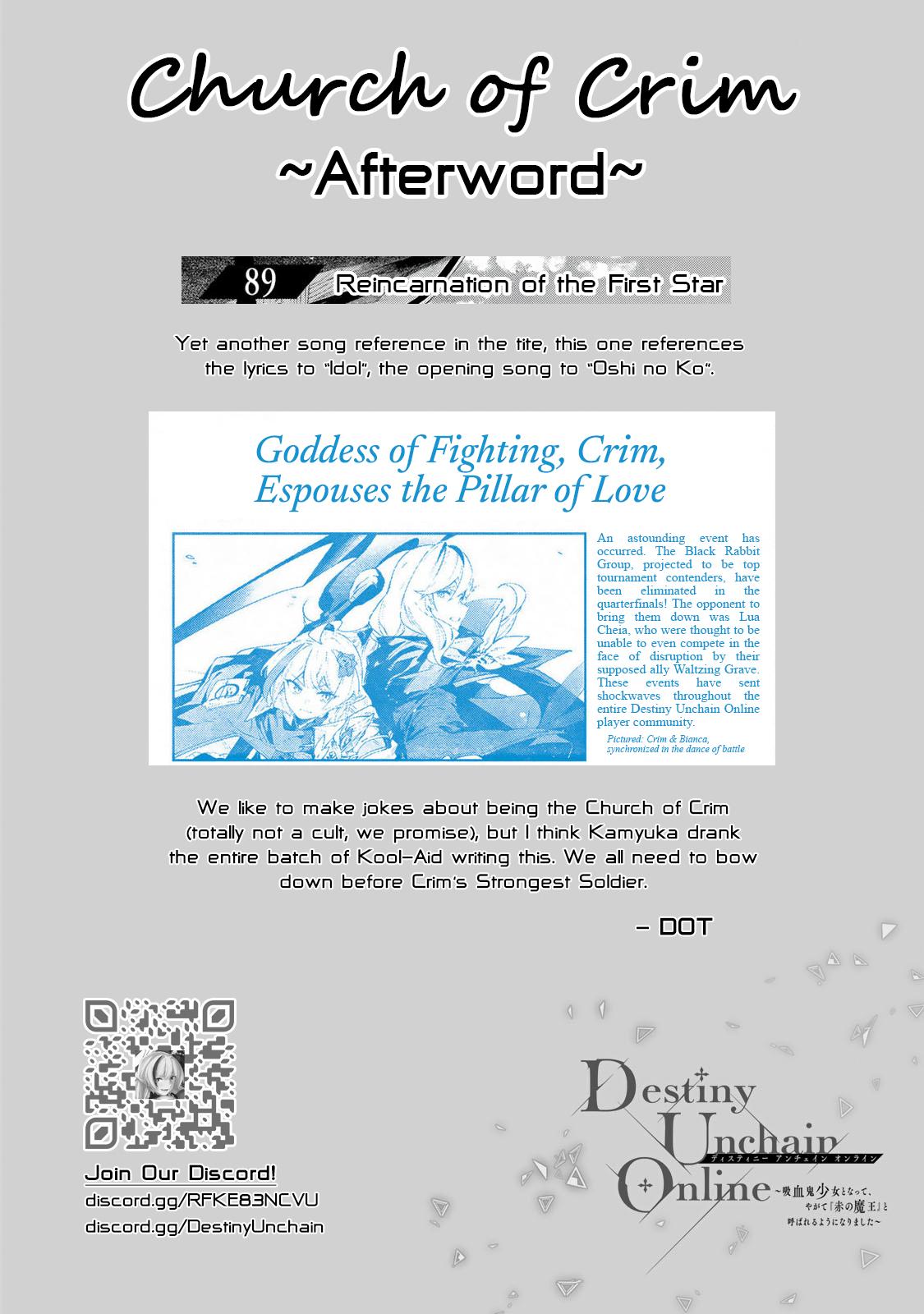 Destiny Unchain Online: Kyuuketsuki Shoujo to Natte, Yagate Chap 89 - Next Chap 90