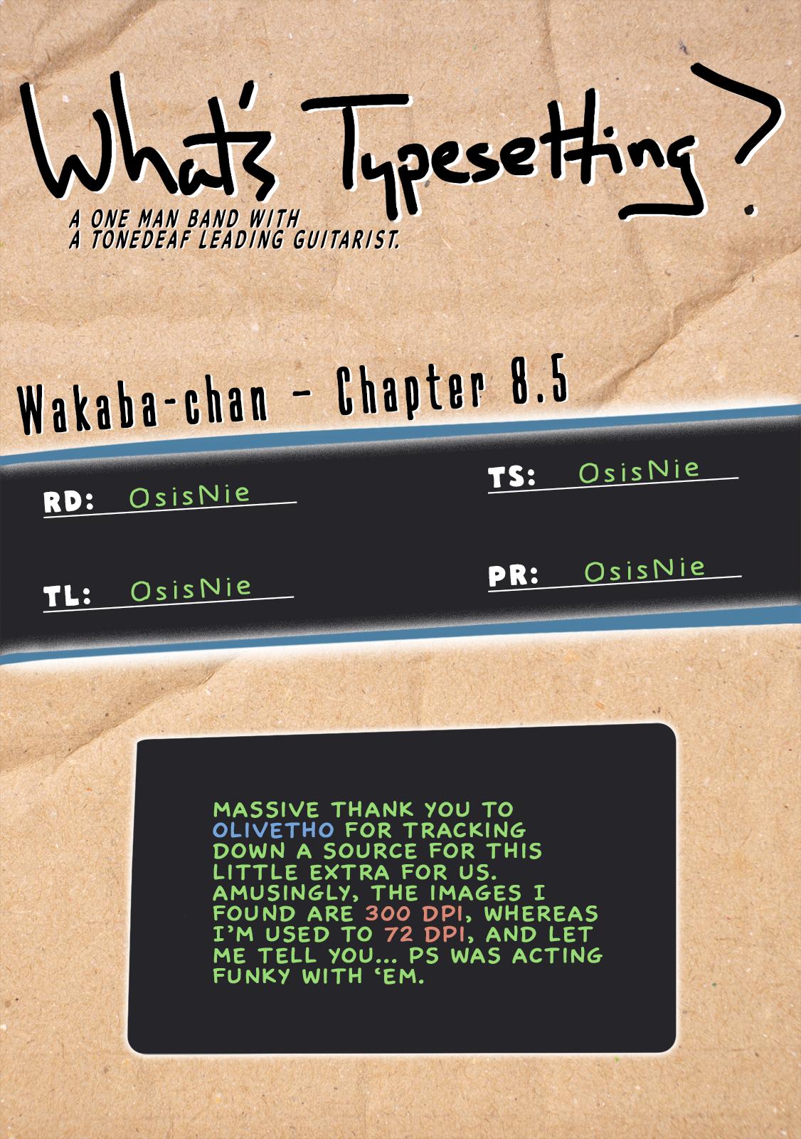 Wakaba-chan wa Wakarasetai! Chap 8.5 - Next Chap 9.5