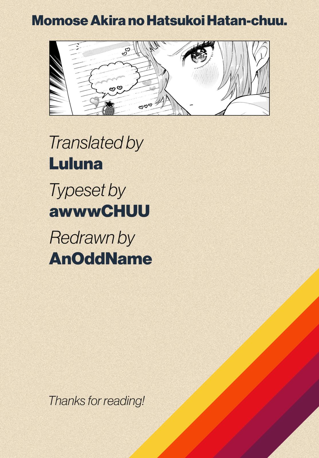 Momose Akira no Hatsukoi Hatanchuu. Chap 36 - Next Chap 37