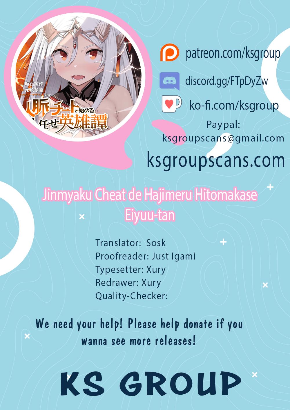 Jinmyaku Cheat de Hajimeru Hitomakase Eiyuutan Chap 28 - Next Chap 29