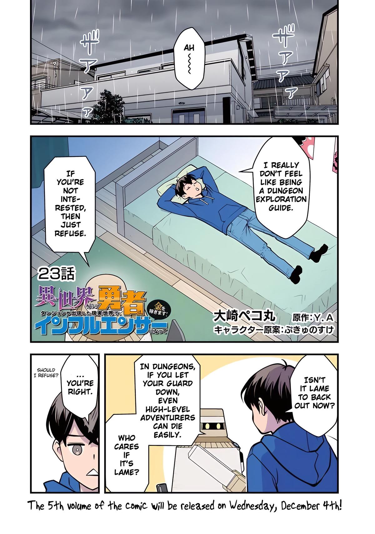 Isekaigaeri no Yuusha wa, Dungeon ga Shutsugen shita Genjitsu Sekai de, Influencer ni Natte Kane wo Kasegimasu! Chap 23 - Next Chap 24