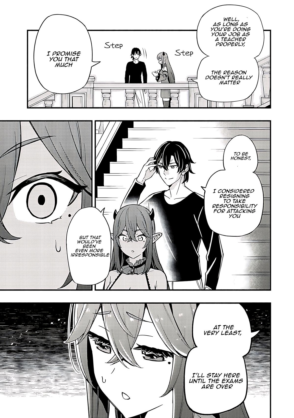 Maou Reijou no Kyouiku-gakari: Yuusha Gakuin wo Tsuihou sareta Heimin Kyoushi wa Maou no Musume-tachi no Katei Kyoushi to Naru Chap 16 - Next Chap 17
