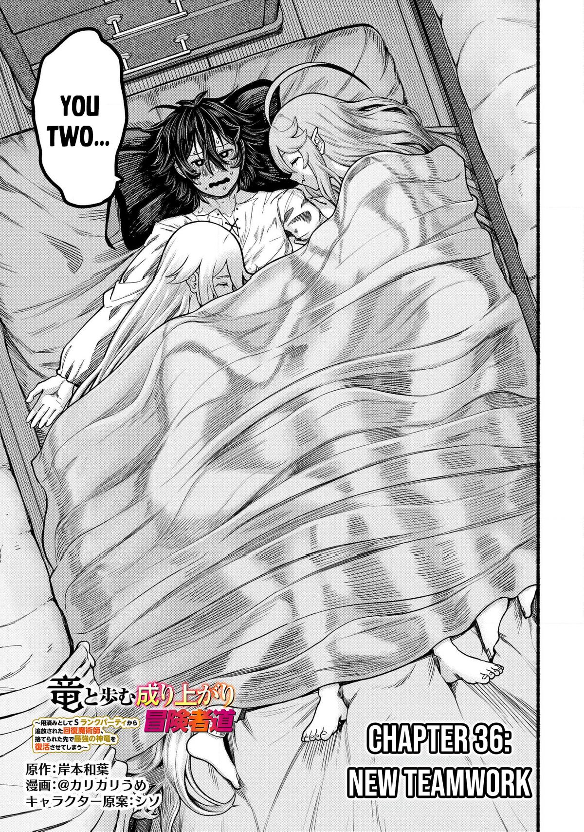 Ryuu to Ayumu Nariagari Boukensha-dou: Youzumi toshite S-Rank Party kara Tsuihou sareta Kaifuku Majutsushi, Suterareta Saki de Saikyou no Shinryuu wo Fukkatsu sasete Shimau Chap 36 - Next Chap 37