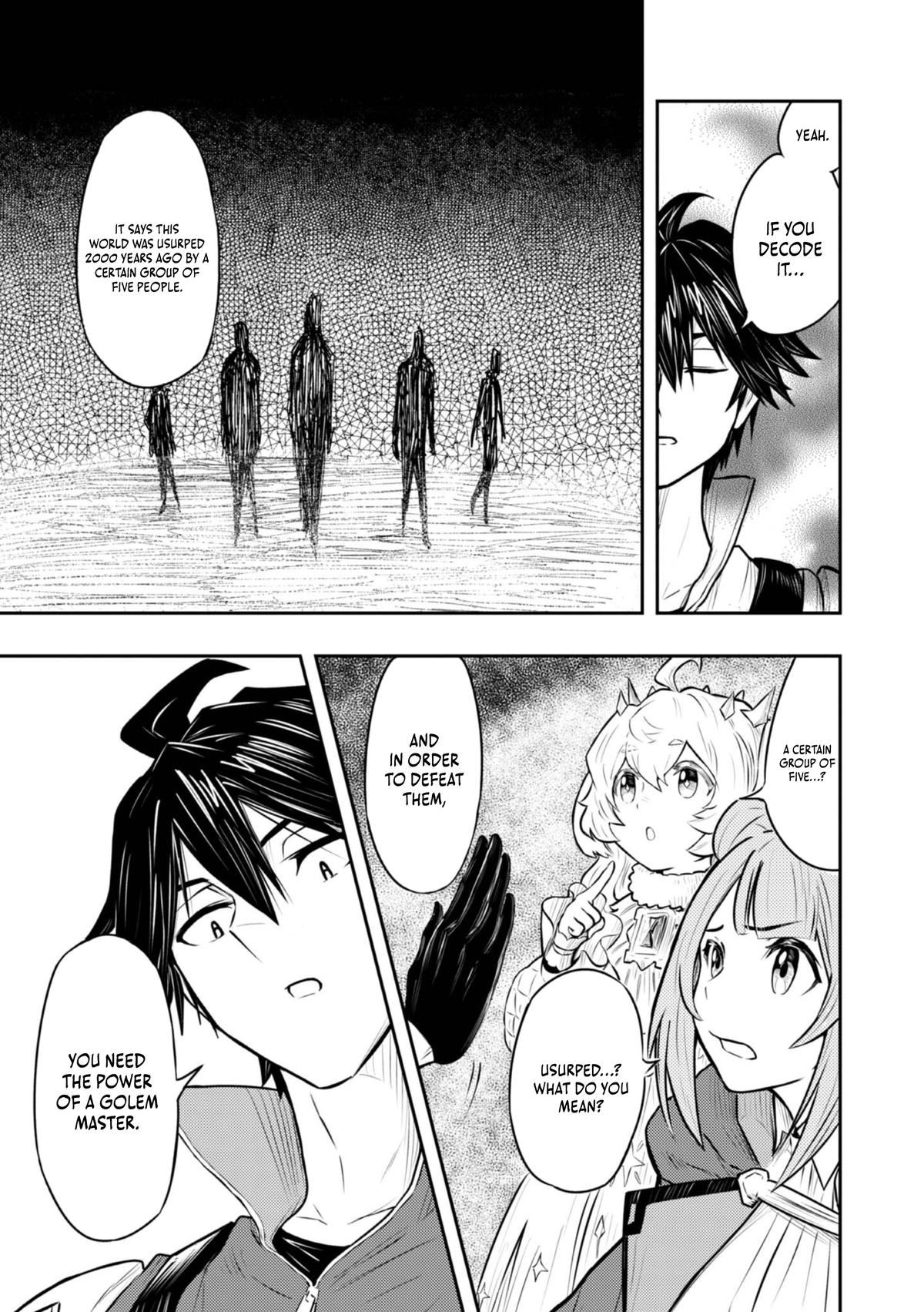 Outo One Operation Golem Master. Masaka no Tsuihou!? Jiyuu no Mi ni Natta node Deshi no Bijin Yuusha-tachi to Issho ni Saikyou Golem Tsukurimasu. Modottekoi to Iwaretemo Mou Shiran! @comic Chap 4 - Next Chap 5