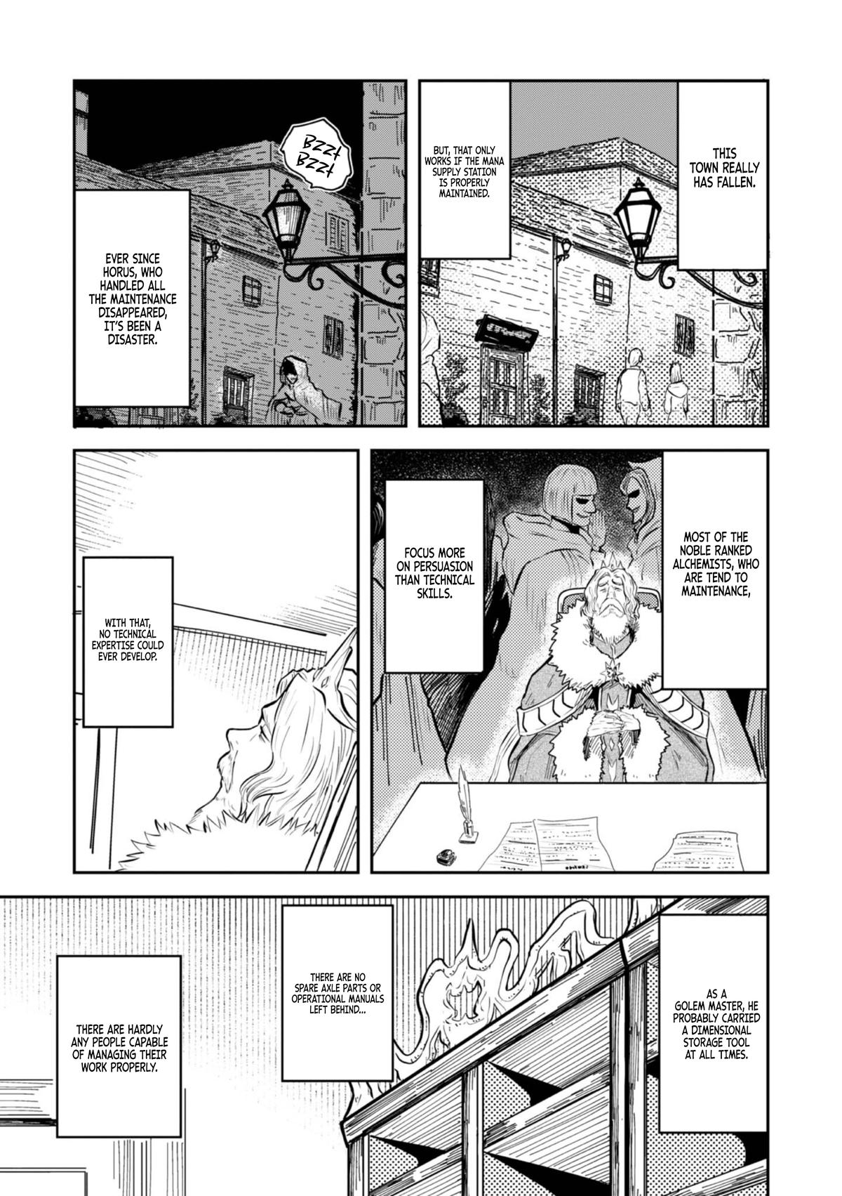 Outo One Operation Golem Master. Masaka no Tsuihou!? Jiyuu no Mi ni Natta node Deshi no Bijin Yuusha-tachi to Issho ni Saikyou Golem Tsukurimasu. Modottekoi to Iwaretemo Mou Shiran! @comic Chap 5 - Next Chap 6