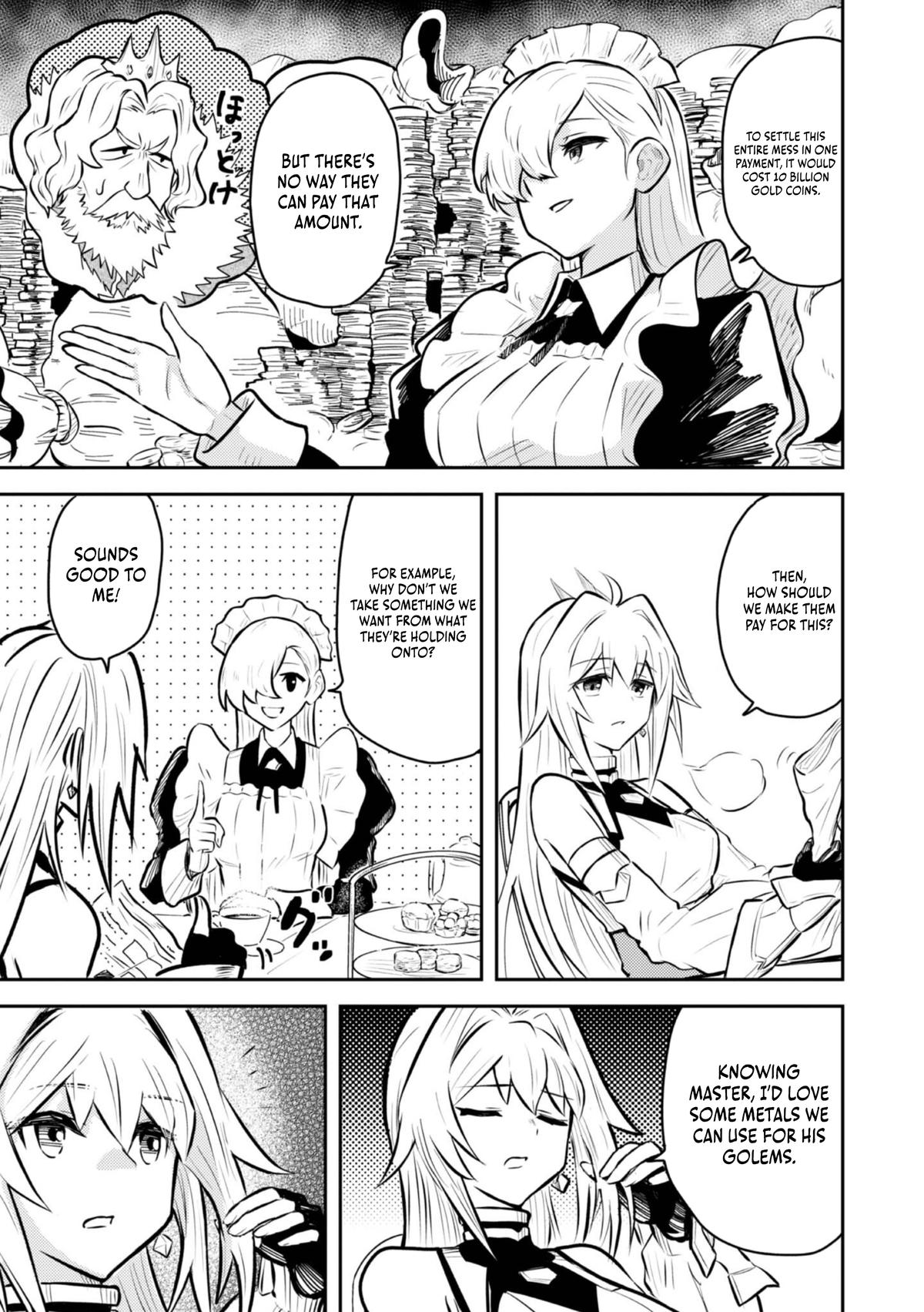 Outo One Operation Golem Master. Masaka no Tsuihou!? Jiyuu no Mi ni Natta node Deshi no Bijin Yuusha-tachi to Issho ni Saikyou Golem Tsukurimasu. Modottekoi to Iwaretemo Mou Shiran! @comic Chap 5 - Next Chap 6