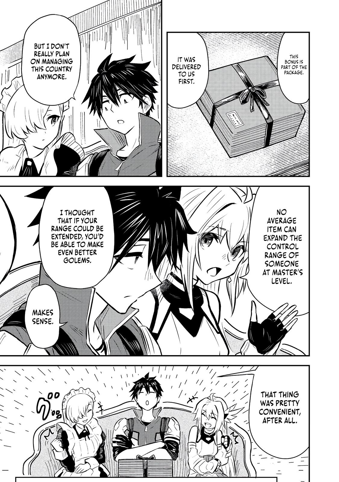 Outo One Operation Golem Master. Masaka no Tsuihou!? Jiyuu no Mi ni Natta node Deshi no Bijin Yuusha-tachi to Issho ni Saikyou Golem Tsukurimasu. Modottekoi to Iwaretemo Mou Shiran! @comic Chap 6 - Next Chap 7