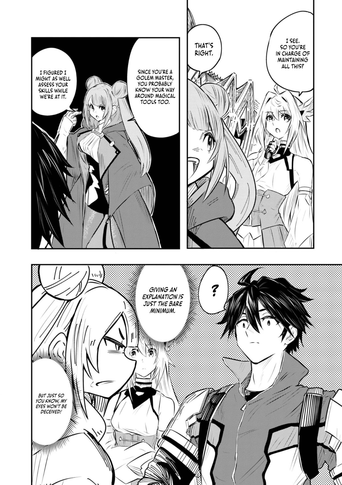 Outo One Operation Golem Master. Masaka no Tsuihou!? Jiyuu no Mi ni Natta node Deshi no Bijin Yuusha-tachi to Issho ni Saikyou Golem Tsukurimasu. Modottekoi to Iwaretemo Mou Shiran! @comic Chap 3 - Next Chap 4