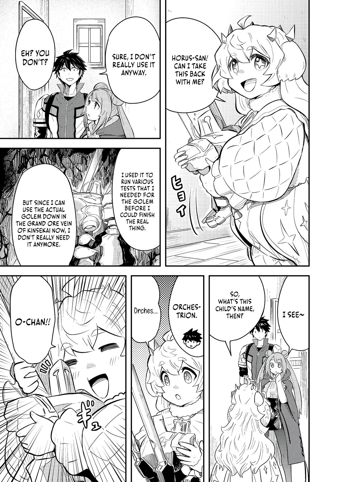 Outo One Operation Golem Master. Masaka no Tsuihou!? Jiyuu no Mi ni Natta node Deshi no Bijin Yuusha-tachi to Issho ni Saikyou Golem Tsukurimasu. Modottekoi to Iwaretemo Mou Shiran! @comic Chap 11 - Next Chap 12